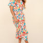 Haptics Full Size Tropical Floral Tiered Dress with Side Pockets