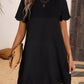 Scalloped Hem Round Neck Short Sleeve Dress