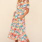 Haptics Full Size Tropical Floral Tiered Dress with Side Pockets