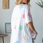 HOPELY Full Size Multi Colored Star Print T-Shirt