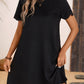 Scalloped Hem Round Neck Short Sleeve Dress