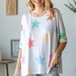 HOPELY Full Size Multi Colored Star Print T-Shirt