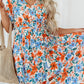 Tied Slit Printed Half Sleeve Maxi Dress