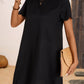 Scalloped Hem Round Neck Short Sleeve Dress