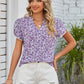 Double Take Floral Notched Neck Blouse