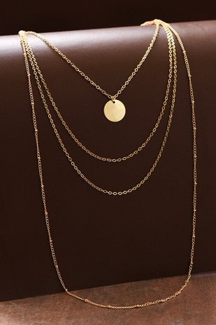 Delicate Gold Layered Disc necklace