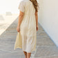 HEYSON Spring Baby Full Size Kimono Sleeve Midi Dress in Cream