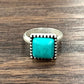 Square turquoise ring