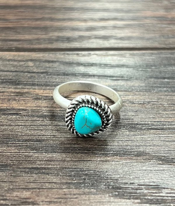Turquoise triangle ring - 2 colors