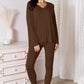 Basic Bae Full Size V-Neck Soft Rayon Long Sleeve Top and Pants Lounge Set