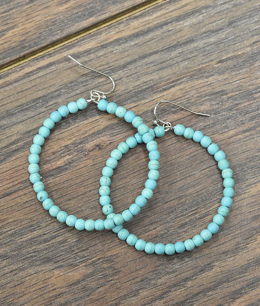 Turquoise Circle Hoops - Small