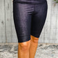Josie Biker Shorts Black Shimmer