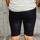 Josie Biker Shorts Black Shimmer