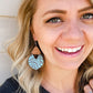 Turquoise western and wood drop dangle earring