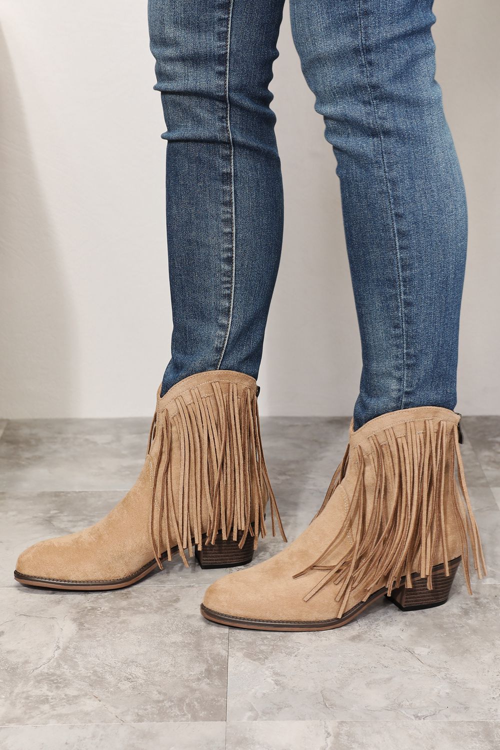 Womens fringe sale boots