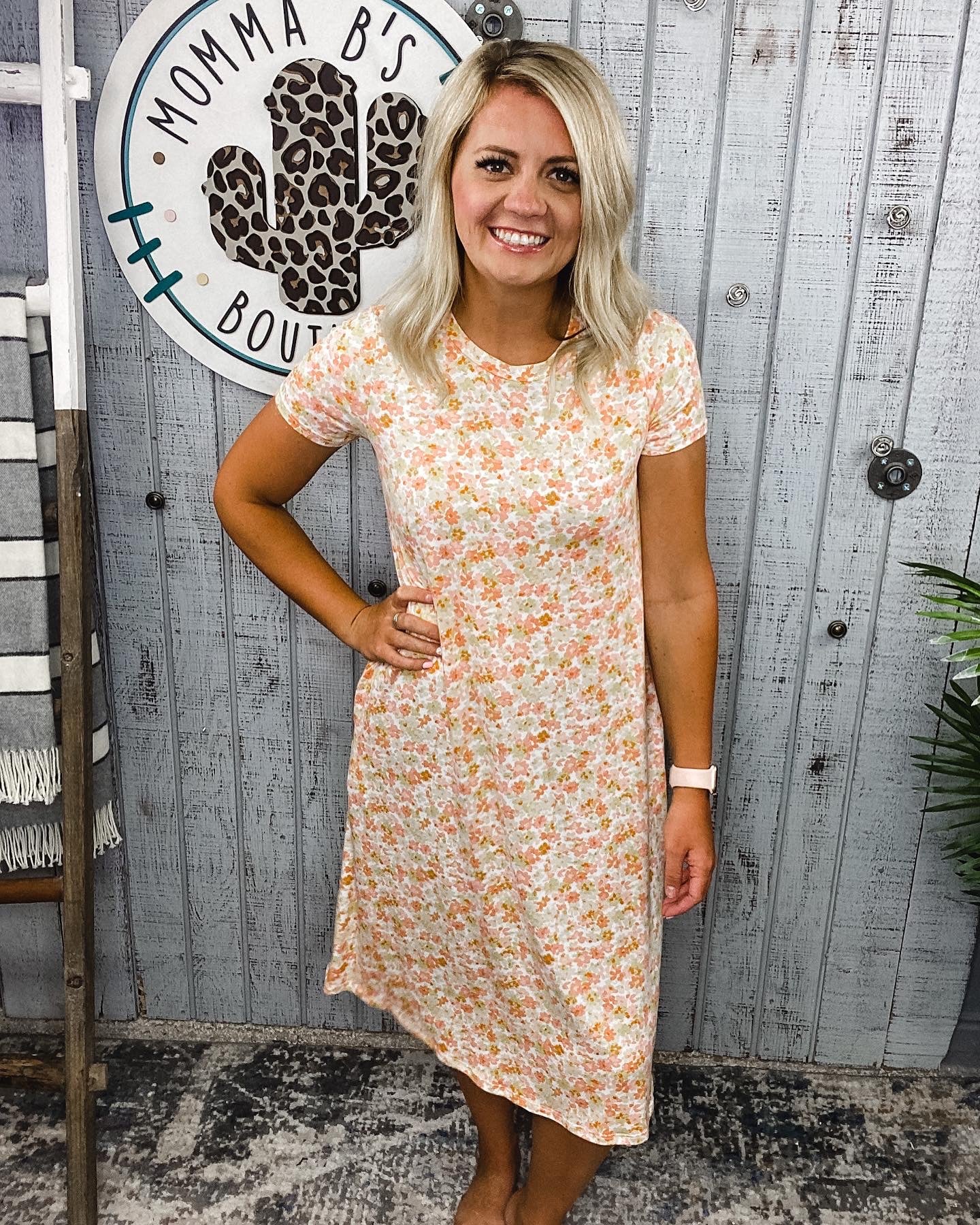 Tangy Floral Swing Dress